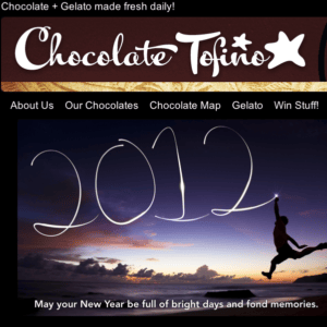 Chocolate Tofino Website