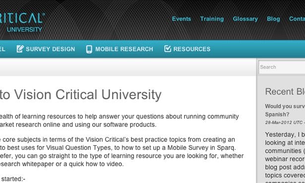 Vision Critical University